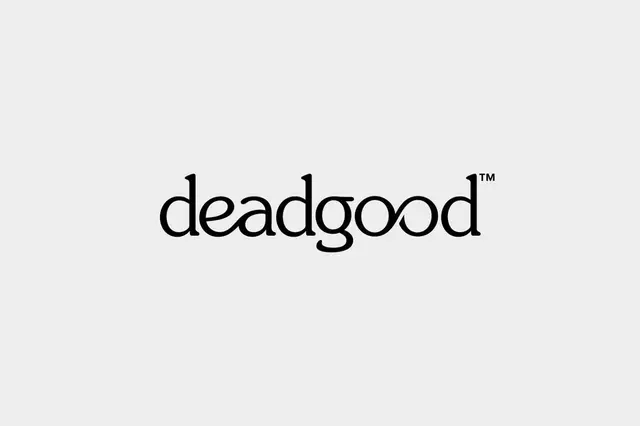 deadgood wordmark — minimalist typographic logo (Drop Anchors, Tumblr)