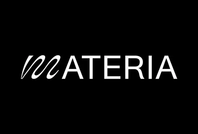 Materia poster — bold typographic art & architecture spread