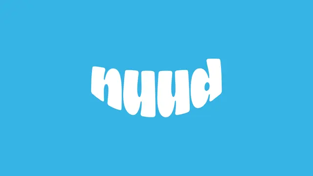 Nuud — curved white wordmark (identity and packaging) by Mother Design