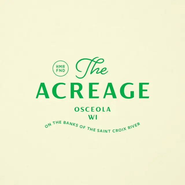 The Acreage — green typographic logo (Osceola, WI)