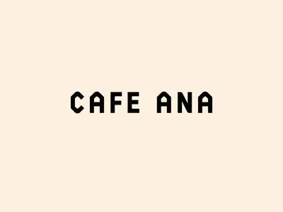 CAFE ANA wordmark — minimalist geometric cafe logo