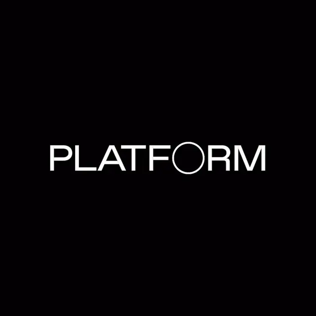 Platform Arts — stacked wordmark (white bold sans-serif on black)
