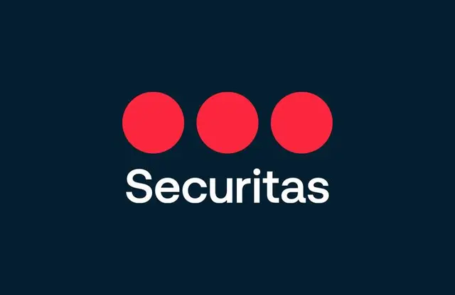 Securitas logo redesign — three red dots above modern wordmark