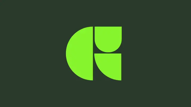 Glyphs — geometric lime-green app logo on dark green background