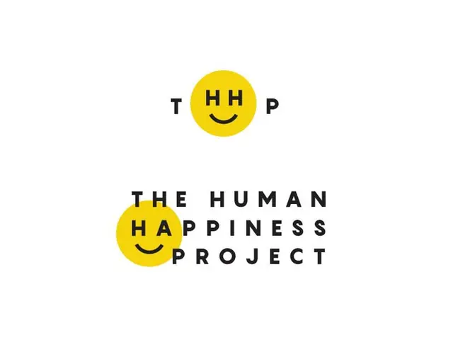 The Human Happiness Project — minimal yellow smile logo and stacked wordmark