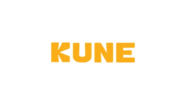 KUNE wordmark — bright yellow logotype by Bracom Agency