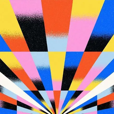 Vibrant Halftone Sunburst Poster