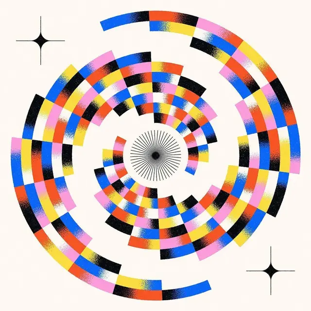 Chromatic Concentric — Segmented Radial Color Wheel Illustration