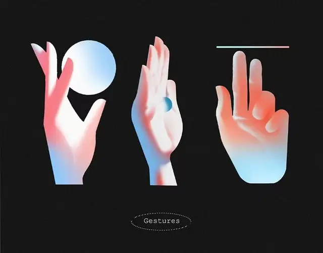 Gradient Hand Gestures Illustration