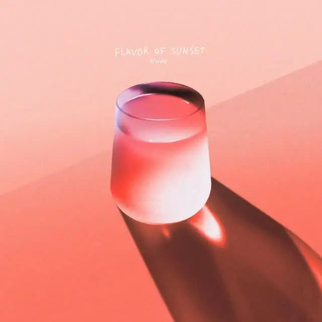 Frosted Glass with Sunset-Pink Gradient and Long Shadow