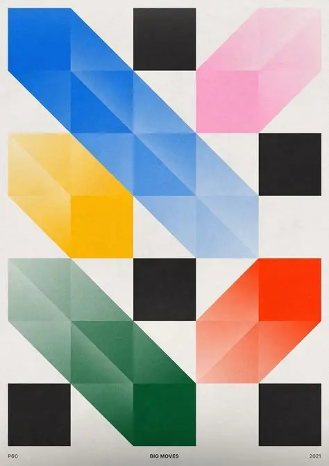 Big Moves — Color‑blocked Isometric Poster (2021)