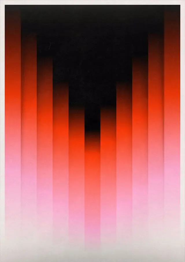 Vertical Stepped Gradient Poster — Black to Pink