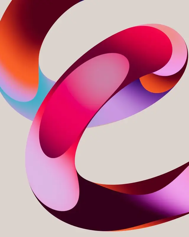 Glossy Gradient Ribbon Loop — Pink & Magenta 3D Illustration