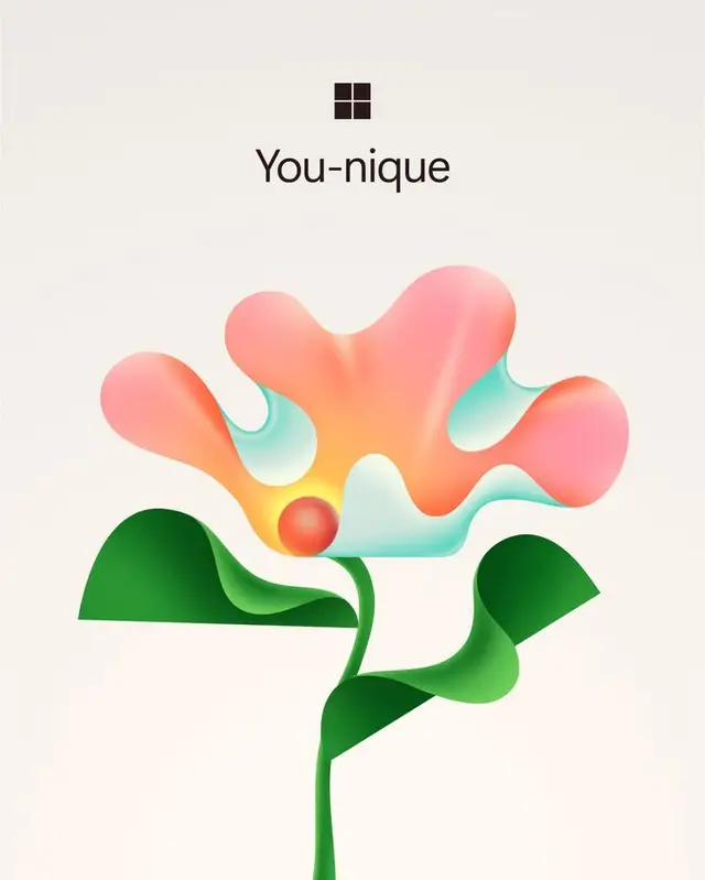 You-nique — Abstract Gradient Flower Poster