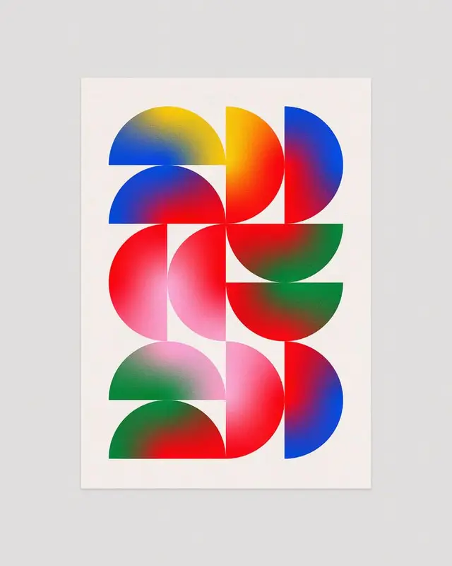 Gradient Geometric Semicircle Poster