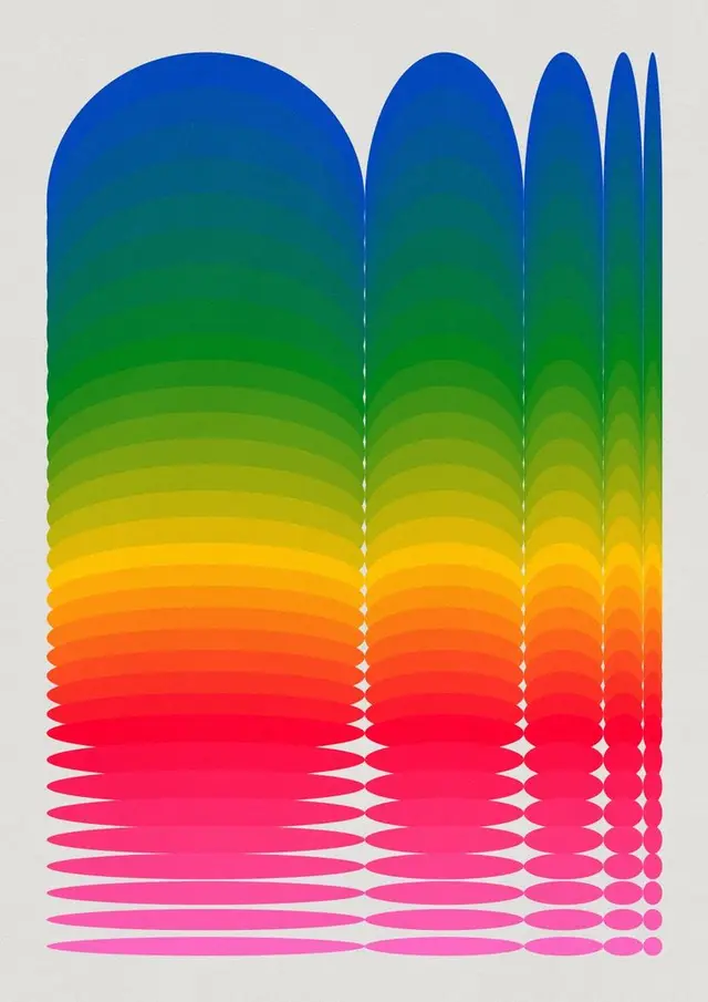 Stacked Ellipses Rainbow Gradient Poster