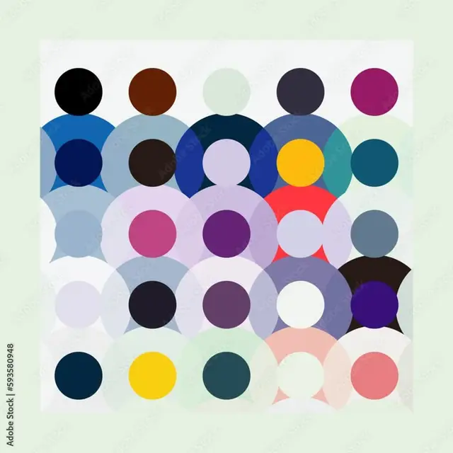 25-Unit Overlapping Circle Grid — Abstract Geometric Pattern