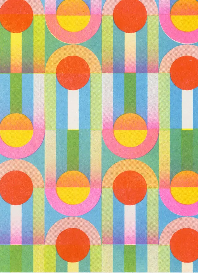 Retro Geometric Repeat — Circles & Arches Pattern