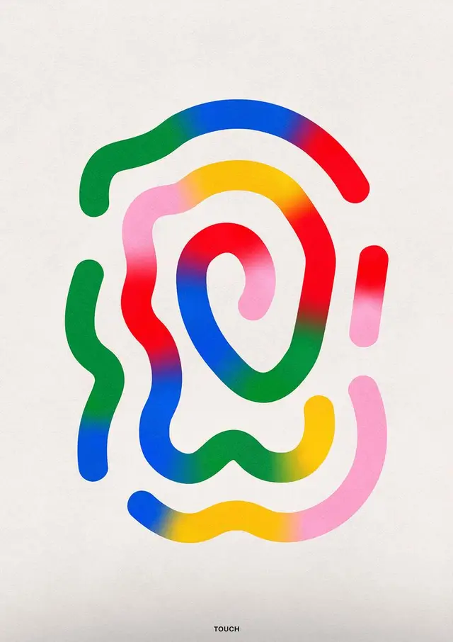TOUCH — Multicolored Fingerprint Poster