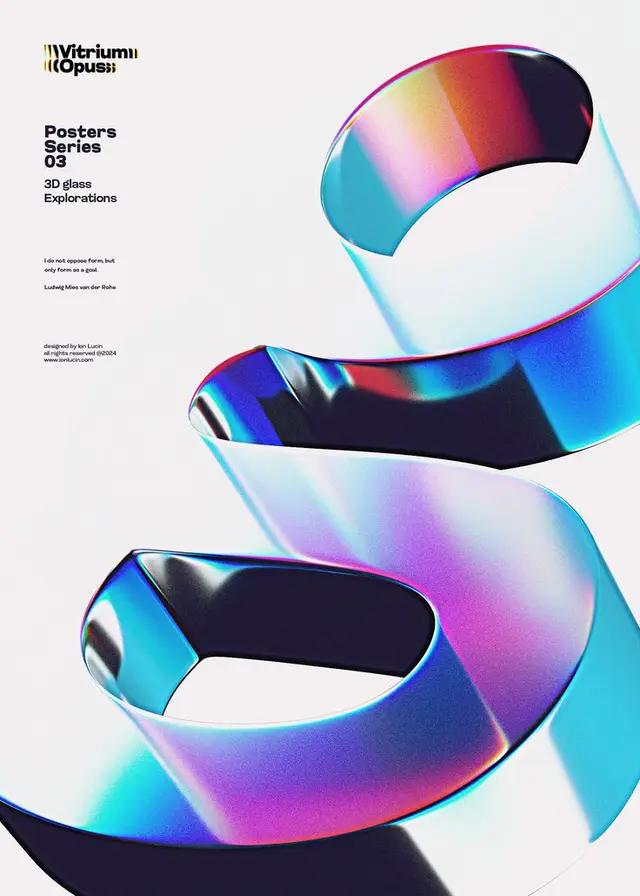 Vitrium Opus — Posters Series 03: 3D Glass Ribbon Poster