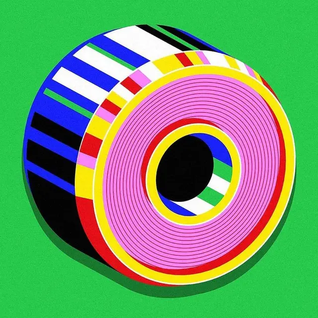 Multicolored Roll of Tape — Pop Art Illustration
