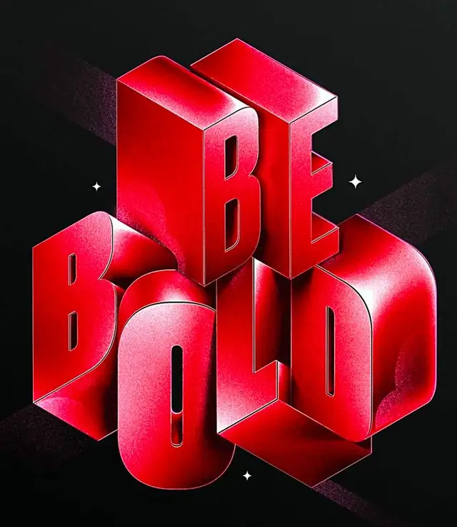 Red 3D 'BE BOLD' Typography Poster