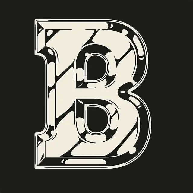 Ornamental Capital Letter B — Vintage Marbled Initial