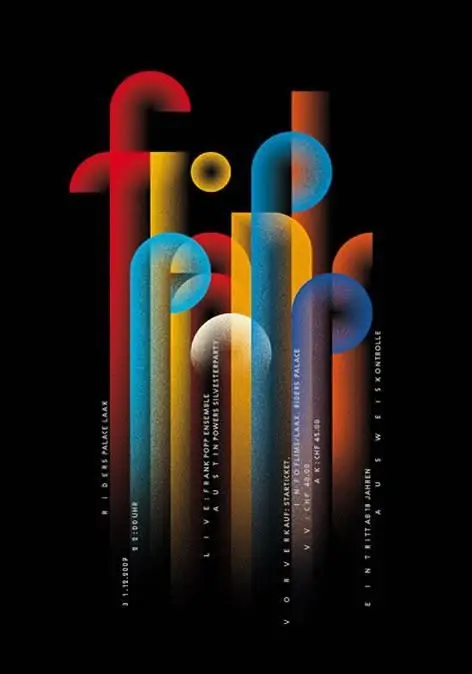 3D Tubular Typography Poster with Saturated Gradients
