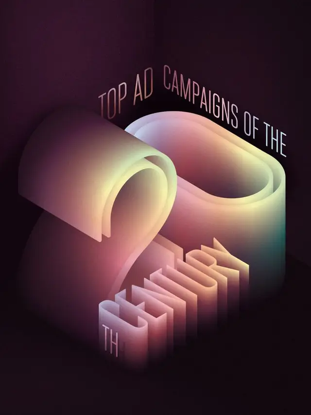 Poster: Top Ad Campaigns — 3D Gradient Ribbon '2' with Extruded Type