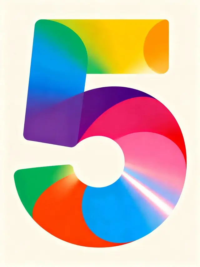 Multicolor Gradient Poster — Numeral 5
