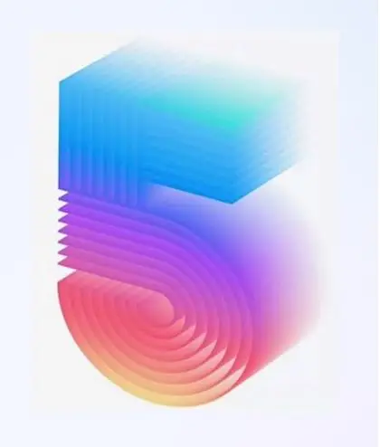 Layered Gradient Number 5 with Cubic Top