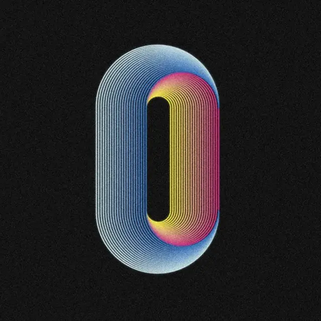 Concentric Gradient Ribbon Loop on Textured Black
