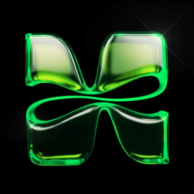 Emerald Glass Loop — Symmetrical 3D Render