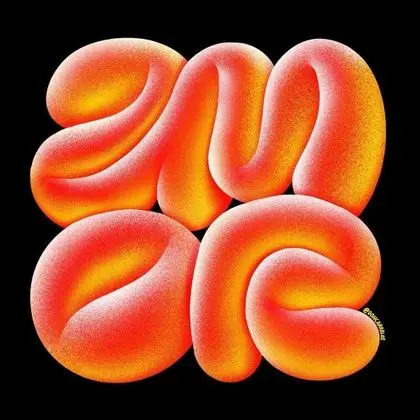 Puffy Orange Tubular Loops — 3D Digital Illustration