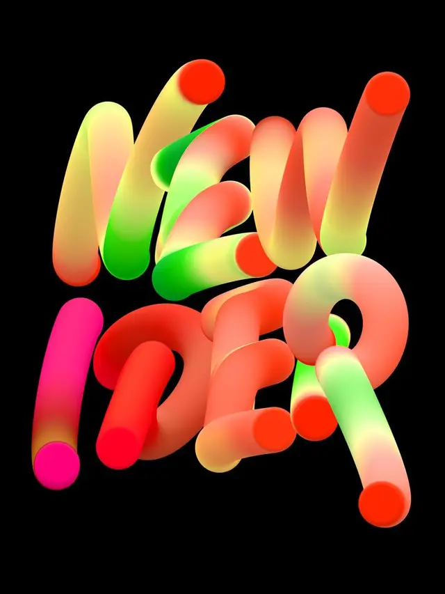 3D Tubular Typography Poster — "NEW IDEA"