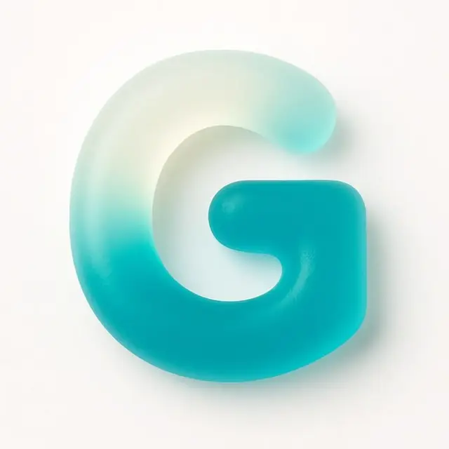 Translucent Turquoise 3D Letter G — Frosted-Glass Typography Mockup