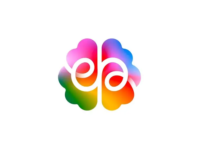 Rainbow gradient brain logo with negative-space 'e' and 'p'