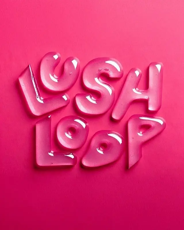 Pink glossy gel letters on matte paper (LSH LOOP)