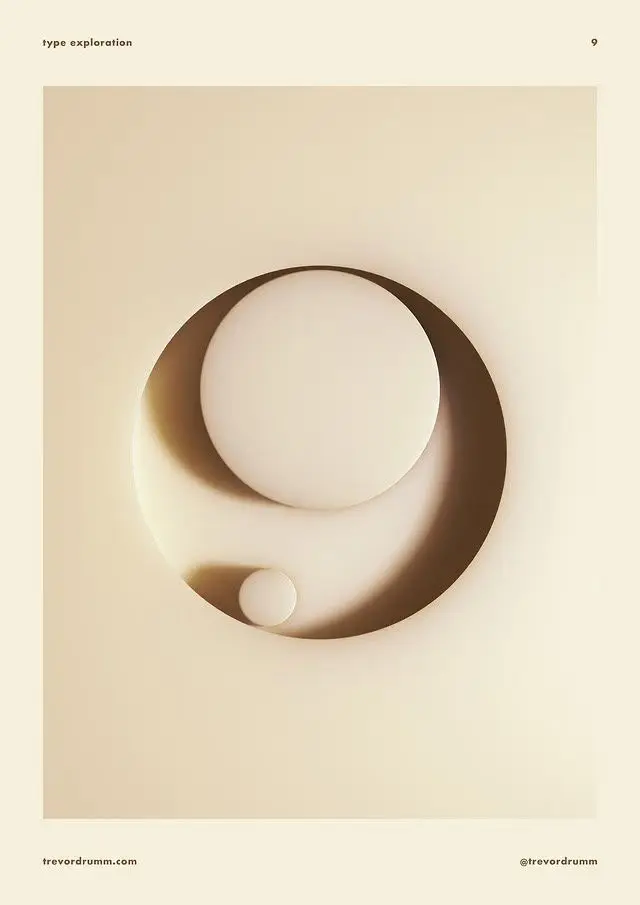 Type exploration — circular paper-cut poster (trevordrumm.com)