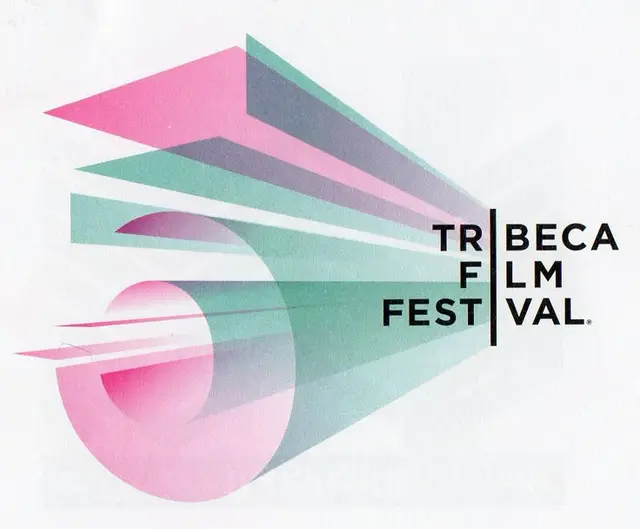 Tribeca Film Festival poster — pastel geometric projection logo
