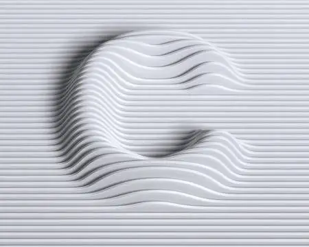 White Layered Bas-Relief — Concentric Wavy Torus