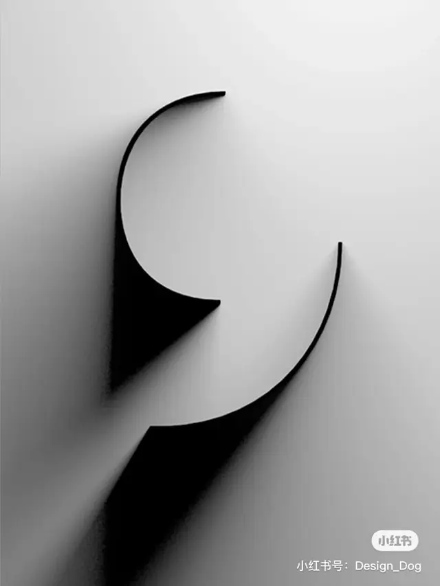 Monochrome Curled Ribbons Casting Long Shadows
