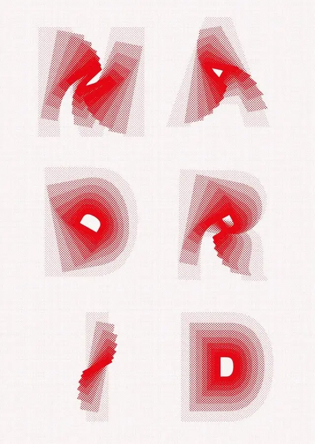 MADRID — halftone layered typographic poster