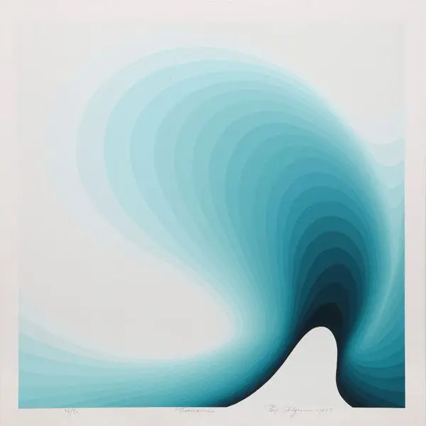 Turquoise Gradient Wave — Abstract Edition Print