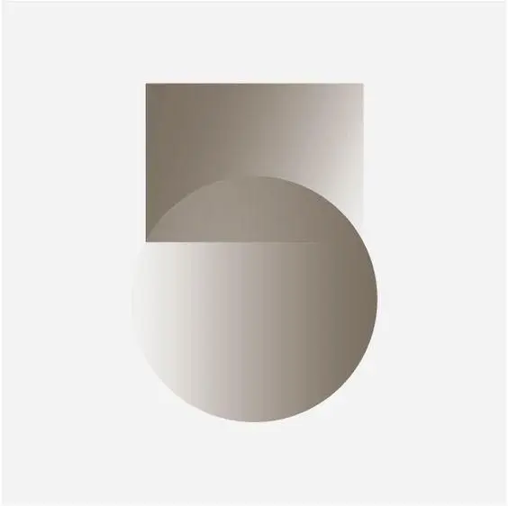 Minimalist Gradient Square Overlapping Circle — Neutral Palette