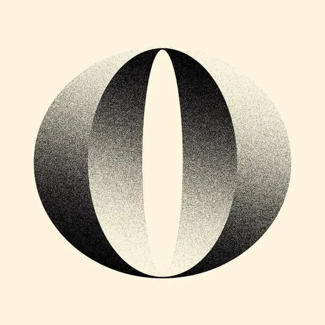Stippled Halftone Ring with Negative‑Space Oval