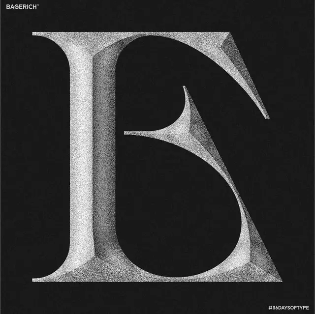 Stippled Serif Letter 'B' — BAGERICH / #36DAYSOFTYPE
