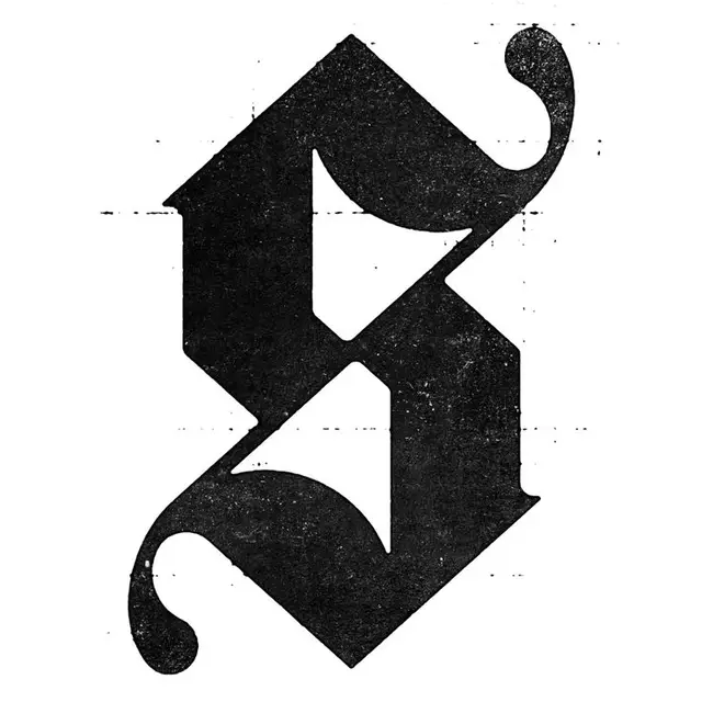 Distressed Blackletter "S" Monogram (letterpress style)