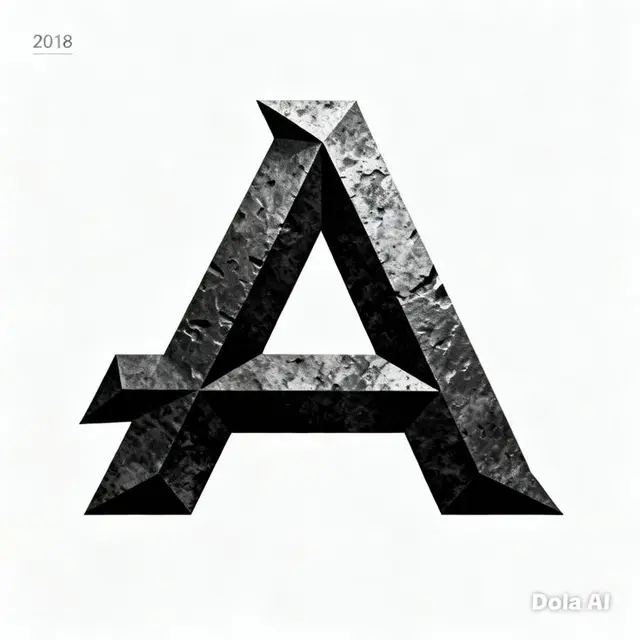 Textured 3D Capital A — Hammered Metal Typography (2018)