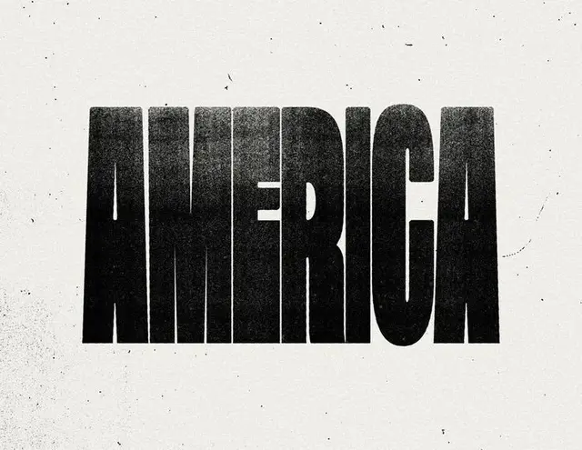Distressed Condensed "AMERICA" Typographic Poster